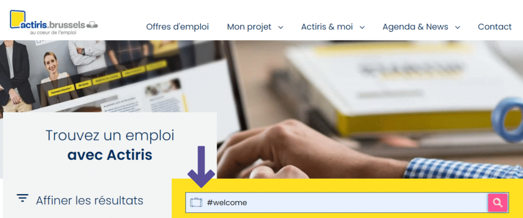 Page de recherche Actiris